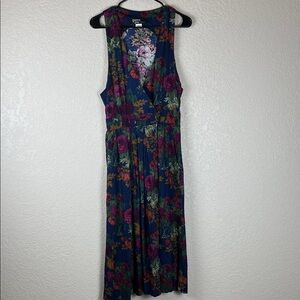 Vintage Dawn Joy Floral Sleeveless Maxi Dress Size 11-12 Large